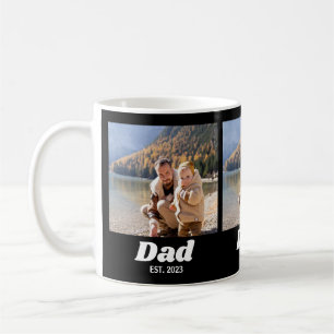 Caneca De Café Pai Estabeleceu Foto Com Tipografia Branca Negrito