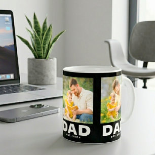 Caneca De Café Pai Estabeleceu Negrito Preto 3 Foto 