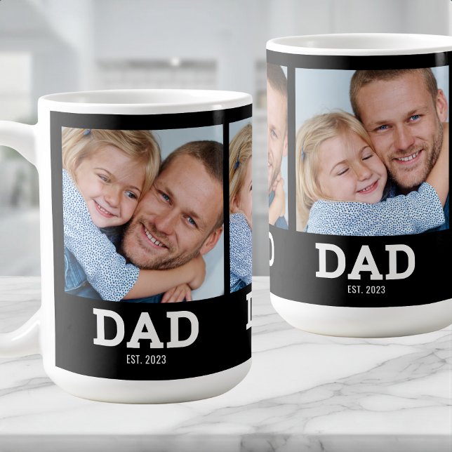 Caneca De Café Pai Estabeleceu Preto 3 Foto (Criador carregado)