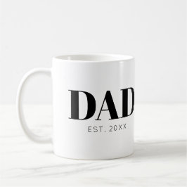 Caneca De Café Pai Estabeleceu Texto Simples Mínimo Ano