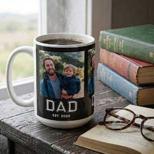 Caneca De Café Pai Estabeleceu Tipografia Negrita Preta 3 Foto