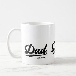 Caneca De Café Pai Estabelecido Novo Pai Ano Tipografia Estabelec