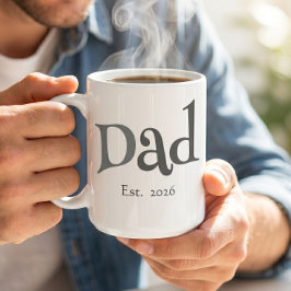 Caneca De Café Pai Estabelecido Novo Pai Simples Negrito Divertid