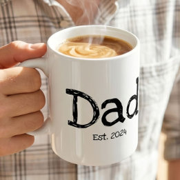Caneca De Café Pai Estabelecido Preto Branco Ousado