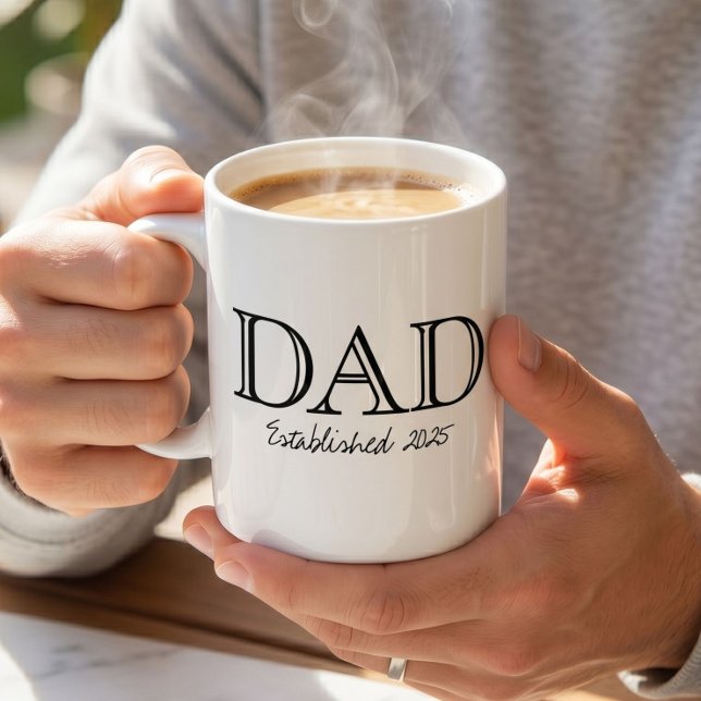 Caneca De Café Pai Estabelecido Preto Branco Ousado (Criador carregado)