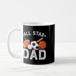 Caneca De Café Pai Estrela do Menino de Aniversário Sketll Futebo
