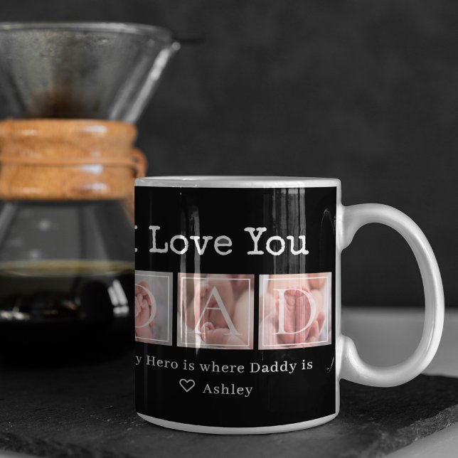 Caneca De Café Pai Eu Amo Você Colagem de Fotos (Criador carregado)