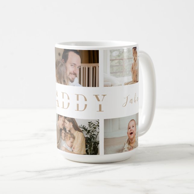 Caneca De Café PAI Fotografias Personalizadas | Presente de dia d (Frente Esquerda)