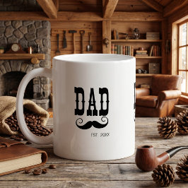 Caneca De Café Pai Fundado Bigode ano western vintage