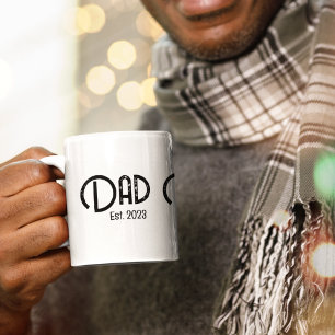 Caneca De Café Pai Fundou o Grunge texto ano est. novo pai