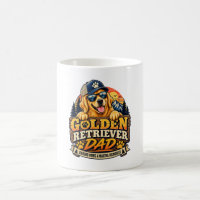 Pai Golden Retriever Retro Vintage Pôr do Sol
