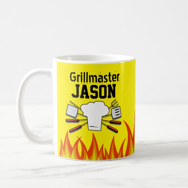 Caneca De Café Pai Grillmaster Grelhando (Esquerda)