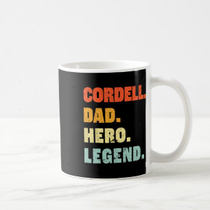 Caneca De Café Pai Herói Legenda Personalizada Nome Personalizado