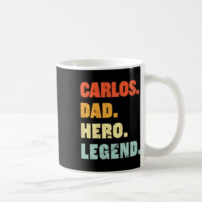 Caneca De Café Pai Herói Legenda Personalizada Nome Personalizado (Direita)