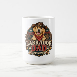 Caneca De Café Pai Labrador Caubói Ocidental Bom Cachorro Grande