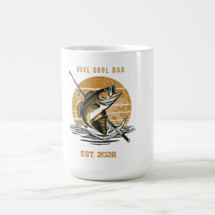 Caneca De Café Pai Legal da Bobina Vintage Gráfico de Pesca Dia d