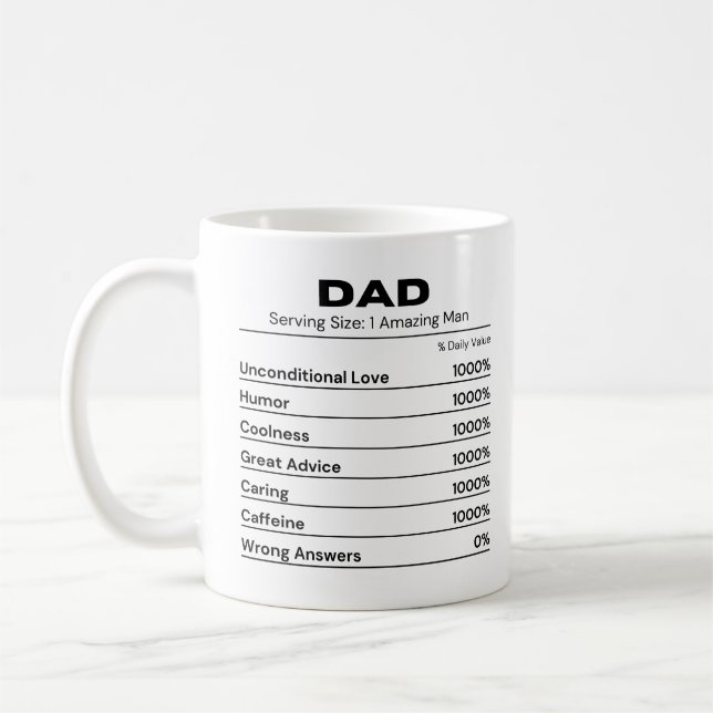 Caneca De Café Pai Legal Melhor Padre Caffeine Lover (Esquerda)
