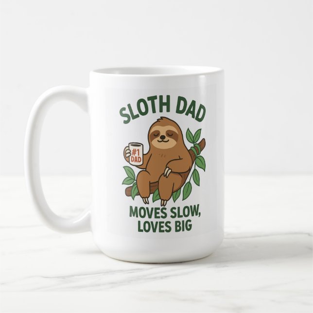 Caneca De Café Pai Lento - Se Move Lentamente, Ama Grande (Esquerda)