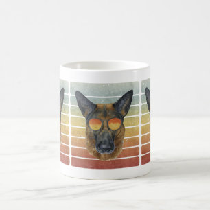 Caneca De Café Pai Mãe do German shepherd Sunset da Vintage