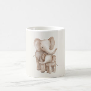 Caneca De Café Pai/Mãe Elefante & Bebê