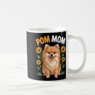 Caneca De Café Pai mãe pomerânia cão amante de girassol dia das m