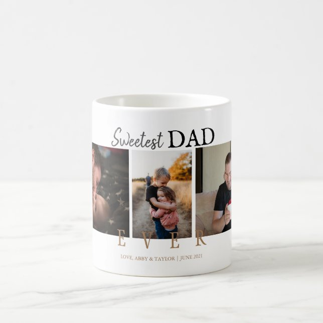 CANECA DE CAFÉ PAI MAIS RÁPIDO NUNCA PERSONALIZADO 3 FOTOS BRANCA (Centro)