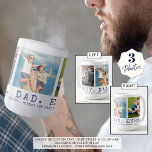 Caneca De Café Pai MELHOR NUNCA 3 Fotos Marinho Azul Personalizad<br><div class="desc">Pai MELHOR ATUAL 3 Fotos Marinho Blue Custom Coffee Mug. Crie uma caneca de café personalizada e personalizada para um pai com 3 imagens, seu título personalizado e/ou mensagem na sua escolha de estilos de fonte e cores. A amostra é apresentada com o título BEST. PAI. EVER. em tipografia azul...</div>