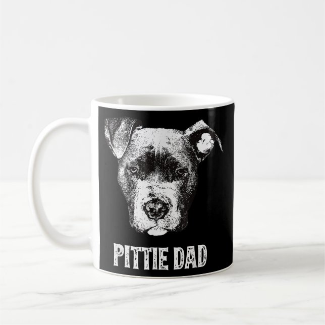 Caneca De Café Pai Mens American Pit Bull  (Esquerda)