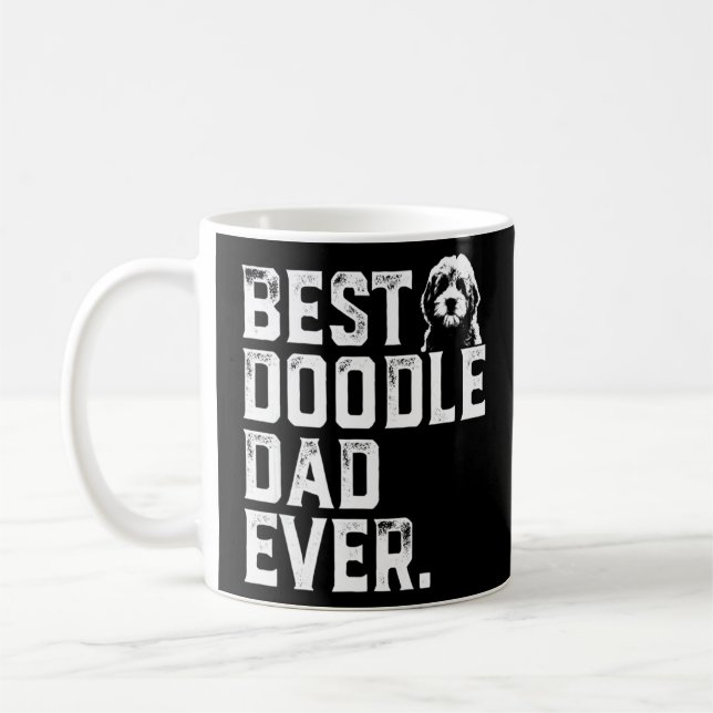Caneca De Café Pai Mens Goldendoodle Melhor Pai De Portalha Nunca (Esquerda)