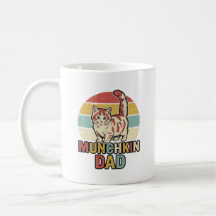 Caneca De Café Pai Munchkin Amante de Gato Retro Camisa Vector De