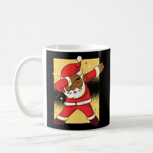 Caneca De Café Pai Natal Africano Americano a Dabbing Black Chris (Esquerda)