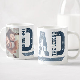 Caneca De Café Pai O Homem O Mito A Lenda Foto Personalizada