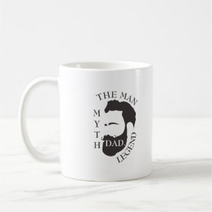 Caneca De Café Pai o homem, o mito, o texto da lenda preto
