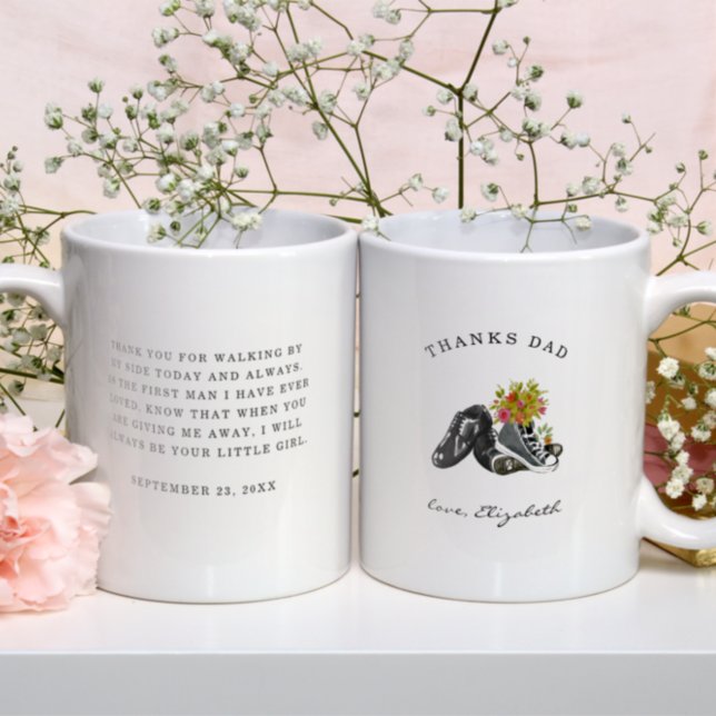 Caneca De Café Pai obrigados | Passear pelos meus Calçados de aqu (Criador carregado)