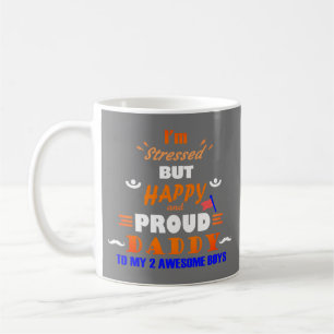 Caneca De Café Pai Orgulhoso de 2 Meninos