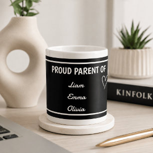 Caneca De Café Pai Orgulhoso de com Nomes Personalizados