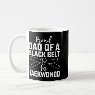 Caneca De Café Pai Orgulhoso De Um Faixa Preta Em Taekwondo - Pai