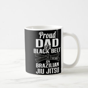Caneca De Café Pai Orgulhoso de uma Faixa Preta em Jiu Jitsu Bras