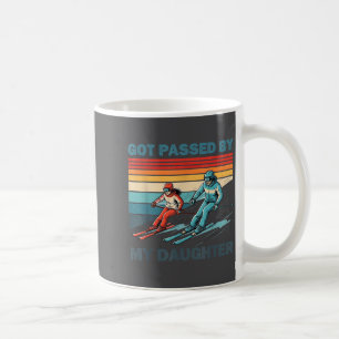 Caneca De Café Pai passou a filha esquiando engraçado