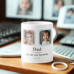 Caneca De Café Pai personalizado com oferta de 2 fotos para crian