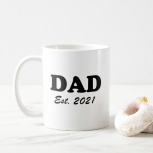 Caneca De Café Pai personalizado data estabelecida preto branco m