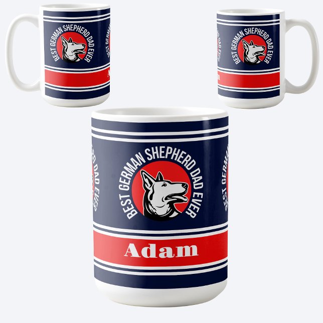 Caneca De Café Pai personalizado de melhor German shepherd nunca (Criador carregado)