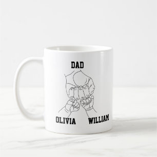 Caneca De Café Pai Personalizado Pai Padre Oferece Dois Nomes De