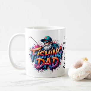 Caneca De Café Pai Pescador Graffiti Citação de Pesca