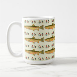 Caneca De Café Pai Pescador Padrão Truta