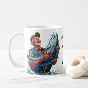 Caneca De Café Pai Pescador Pega Peixe