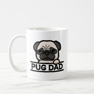 Caneca De Café Pai Pug – Presente Divertido e Fofo para Amantes d