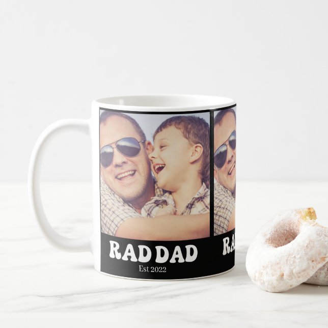 Caneca De Café Pai Radical Est. Foto Retro (Com Donut)