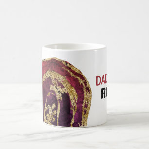 Caneca De Café *~* PAI ROCKS Dourado Agitar Pedra da Glitter Lapi