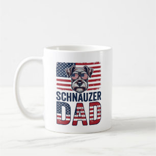 Caneca De Café Pai Schnauzer Patriota Vintage Cachorro